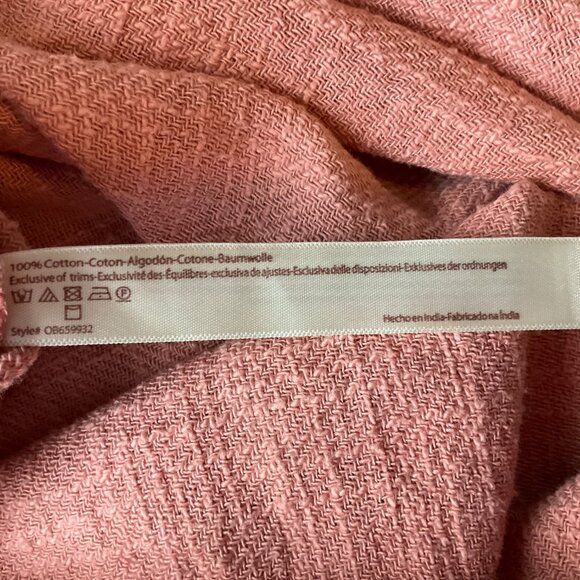 Free People Med Love of My life Midi Dress Pink Textured Button Cottage Praire - Picture 11 of 15